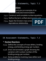 Nuclear Reactions and Binding Energy