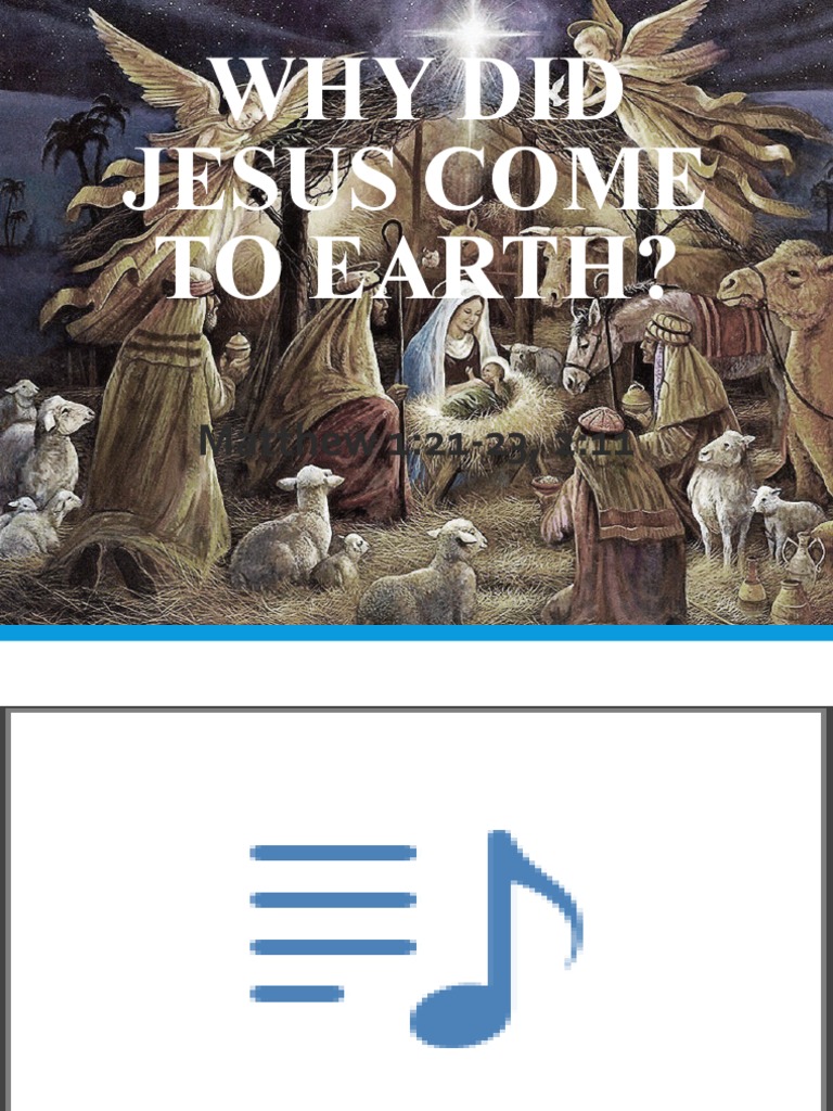 Why Did Jesus Come To Earth PDF