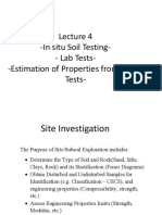 In Situ Soil Testing - Lab Tests - Estimation of Properties From in Situ Tests