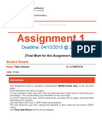 Assignment 1: Deadline: 04/10/2019 at 23:59