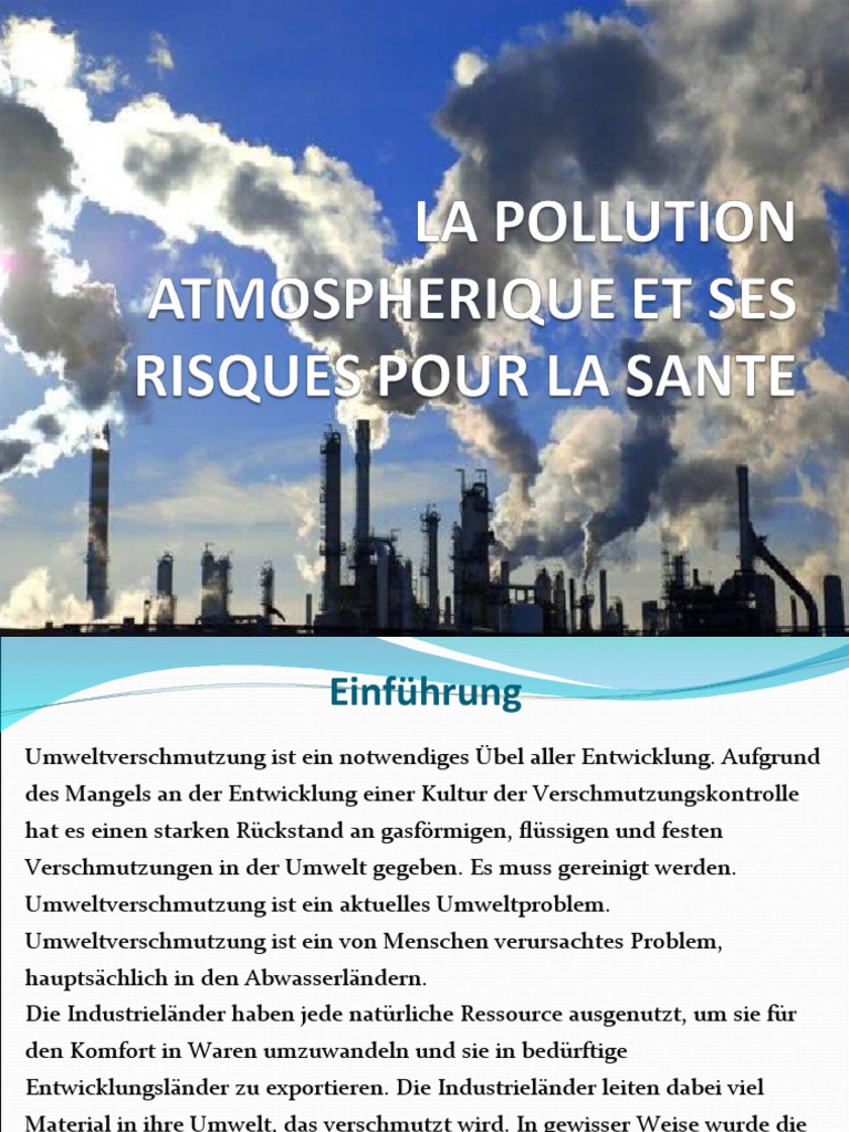 Pollution atmosphérique : causes et solutions | PDF | Pollution de l ...