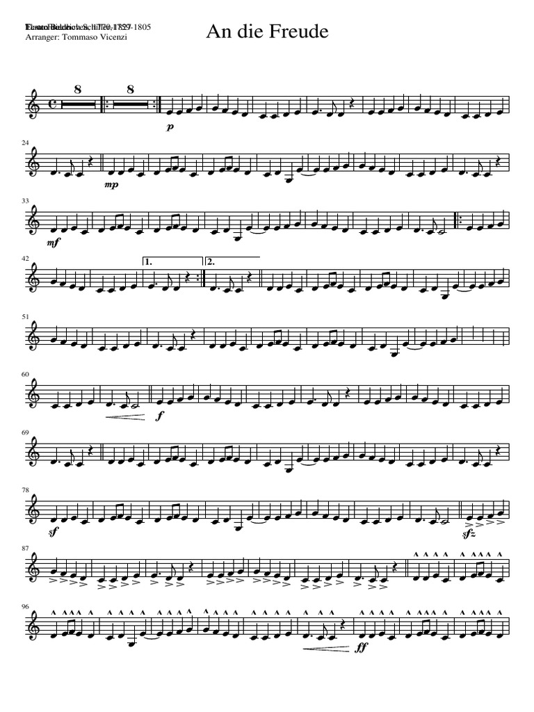 Hymne À La Joie Clarinette | PDF | Ludwig Van Beethoven