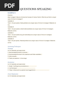 Muet Speaking Sample With Answers and Questions