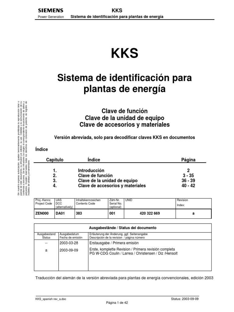 Sistema KKS para Plantas de Energía | PDF | Corriente continua | Patentar