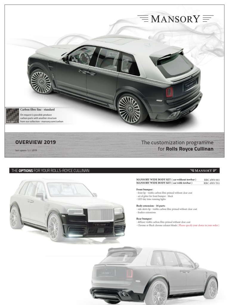 Mansory Coastline Based On The Rolls Royce Cullinan | PDF | Vehicles |  Automotive Technologies