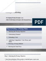 Strategic Marketing: Developing Pricing Strategies SMK PGDM Batch 28 Retail & HR Tutorial Eleven