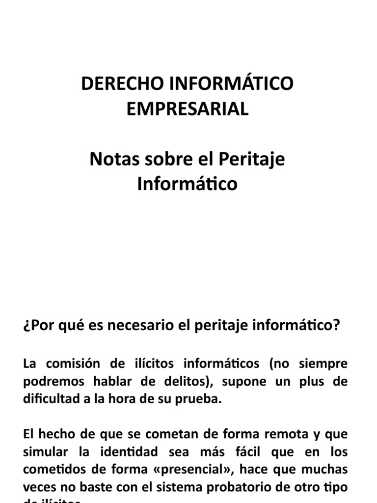 Importancia del Peritaje Informático | PDF | Testigo experto ...
