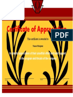 Certificate of Appreciation 22