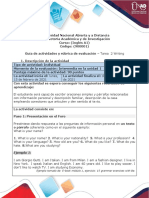 Guía de Actividades y Rúbrica de Evaluación - Unidad 2 - Task 2 - Writing