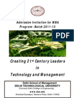 MBA Admission Brochure 2011-13