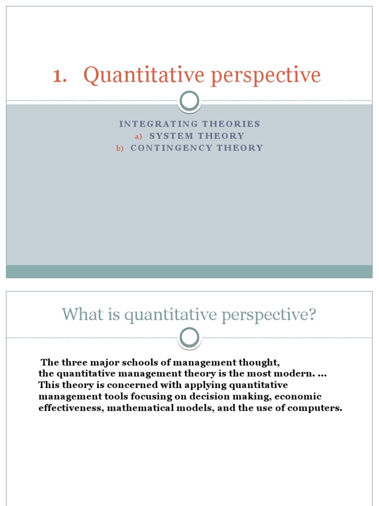 What Is Quantitative Perspective | PDF | Computers