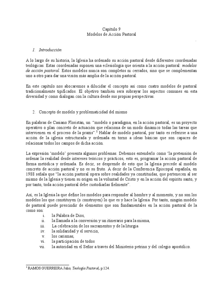 Modelos de Acción Pastoral en la Iglesia | PDF | Iglesia Católica ...