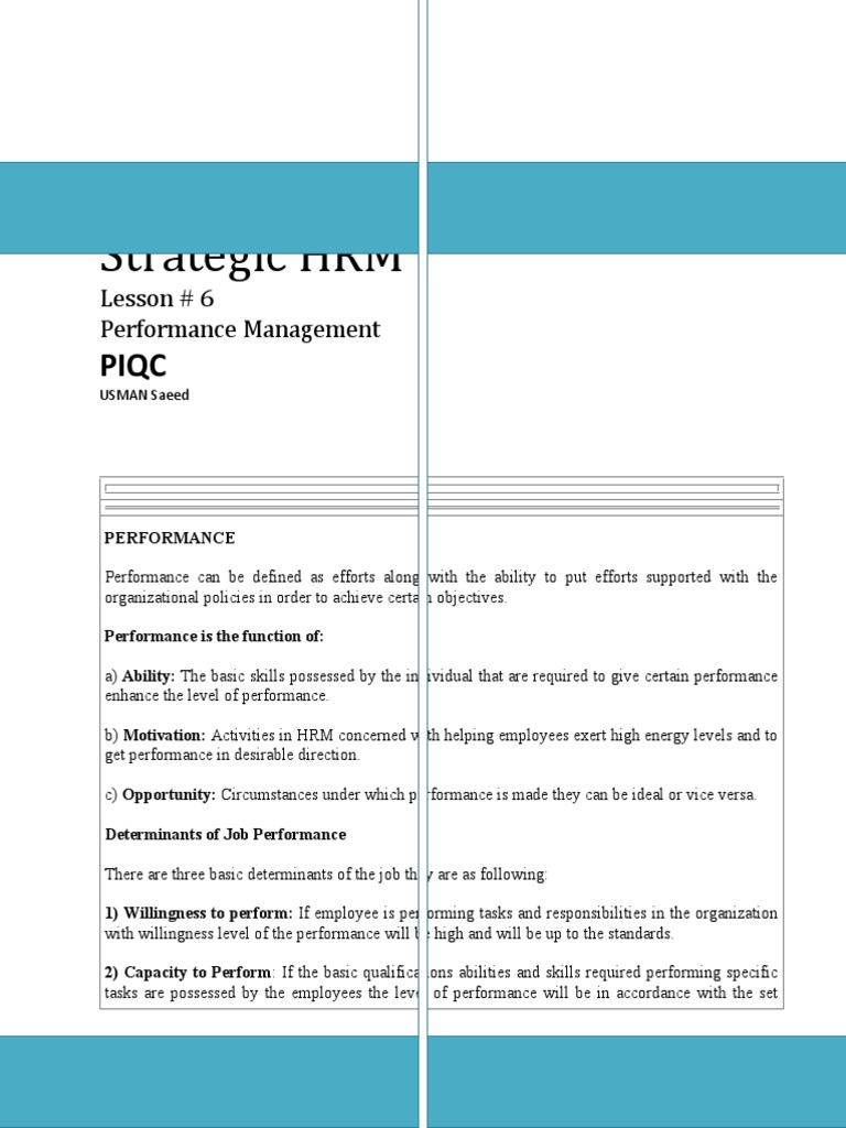 Performance Management | PDF | Performance Appraisal | Goal