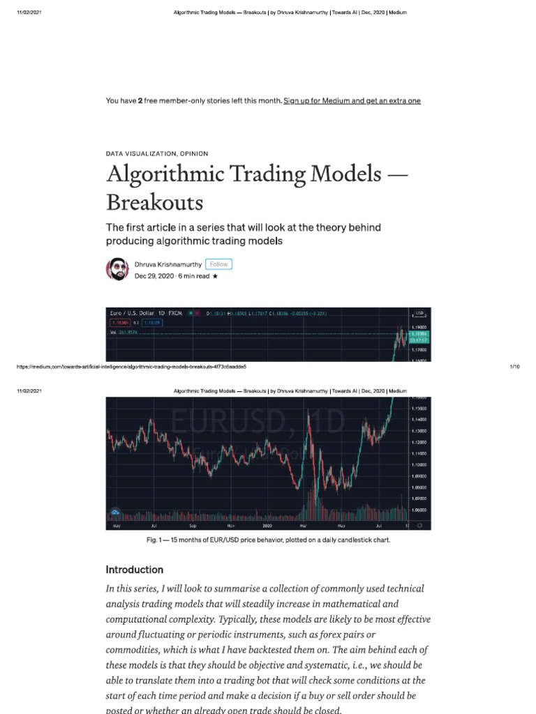 Algorithmic Trading Models - Breakouts | PDF