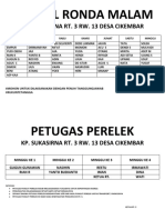 Jadwal Ronda Malam