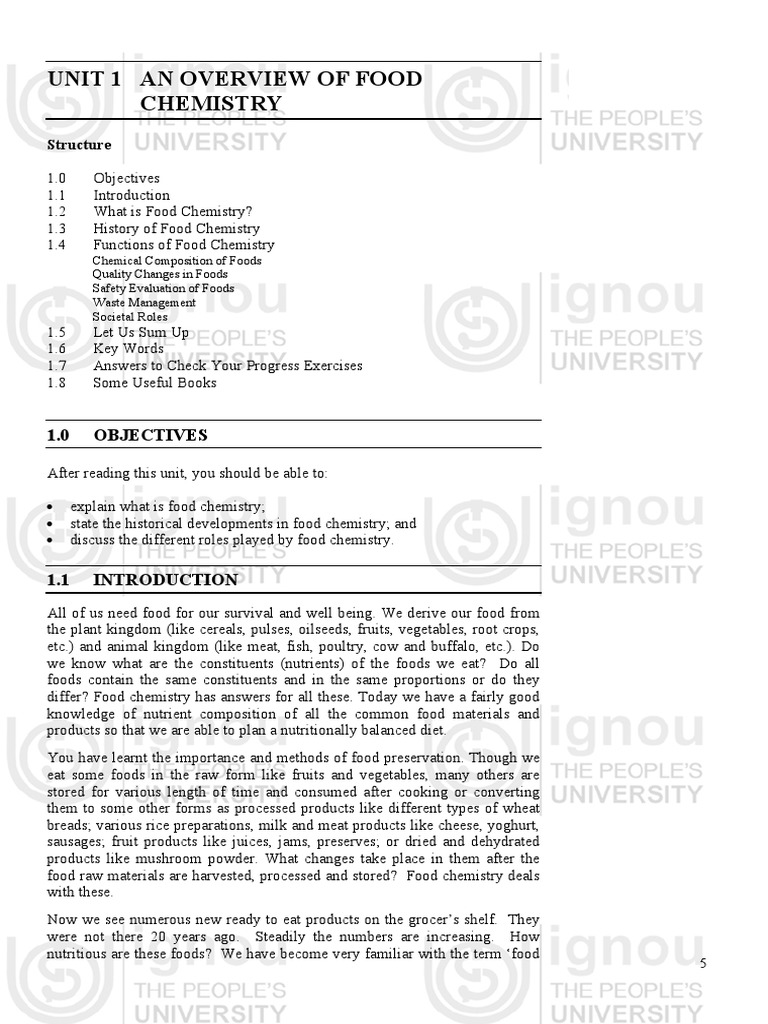 Overview of Food Chemistry Concepts | PDF | Nutrients | Foods