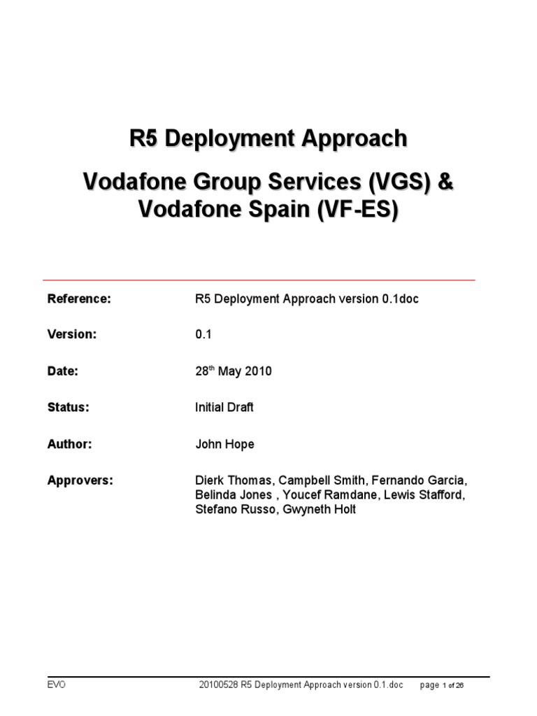 R5 Deployment Strategy for EVO Project | PDF | Computing | Business