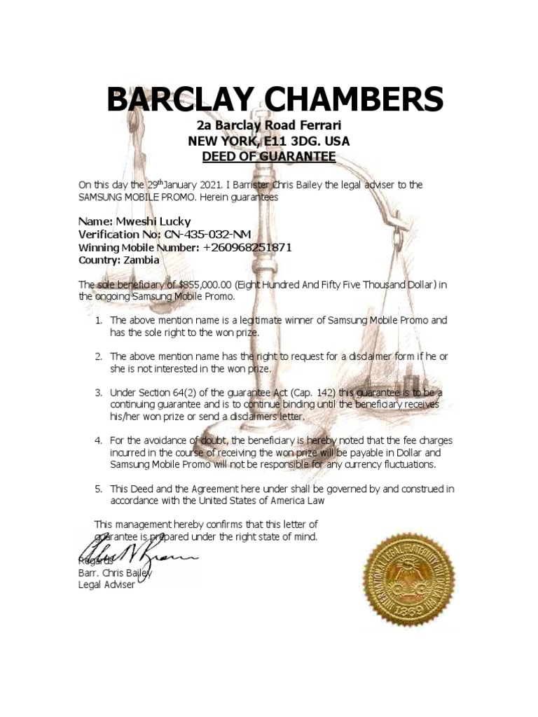 Deed of Guarantee PDF