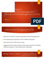 Implementing Critical Control Management (CCM) to Improve Operational Risk Management