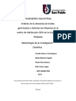 Análisis demanda brotes germinados Arequipa