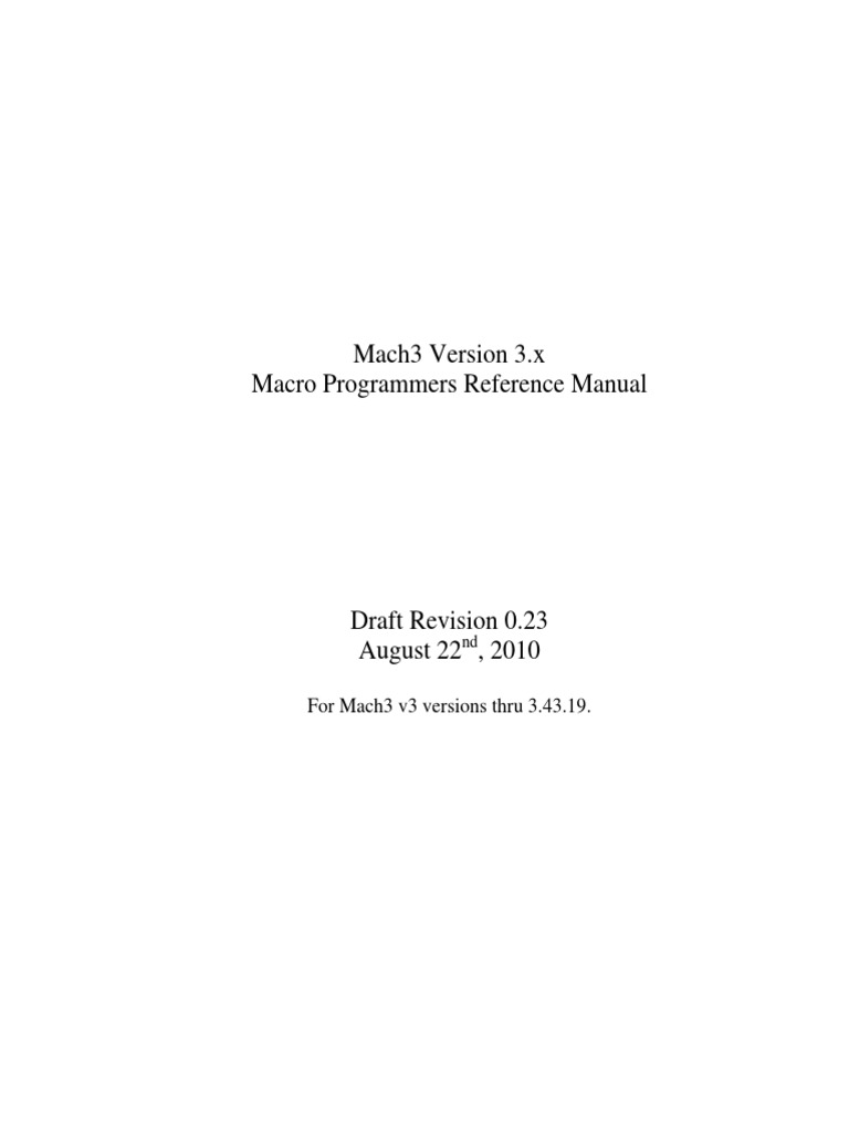 Mach3 V3.x Macro Prog Ref | PDF | Parameter (Computer Programming ...