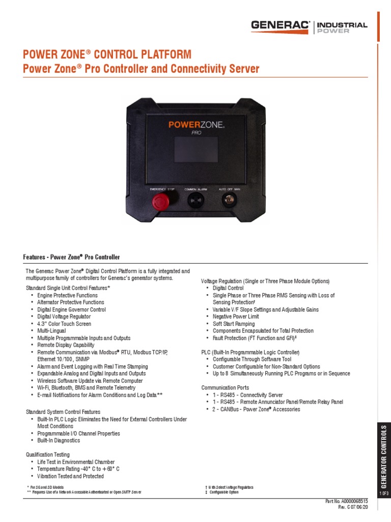 Power Zone Control Platform Power Zone Pro Controller and Connectivity