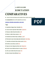 Comparatives: Grammar Dictation