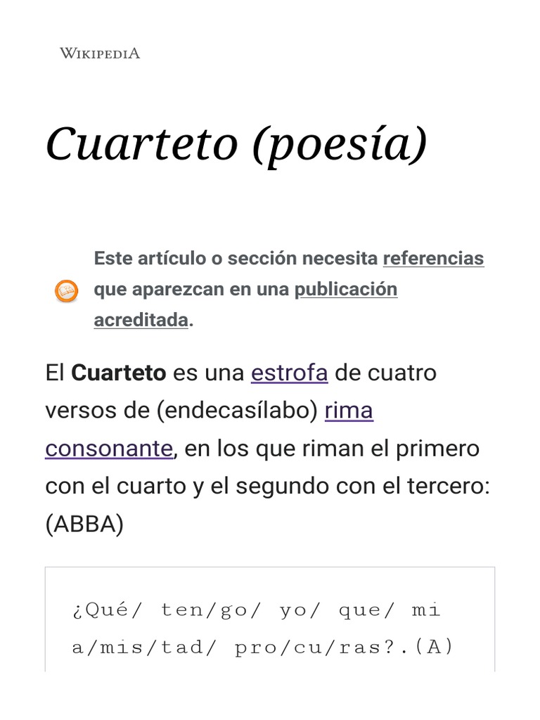 Definición y características del cuarteto | PDF