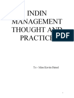 Indin Management Thought and Practice: To:-Miss - Kavita Bimal