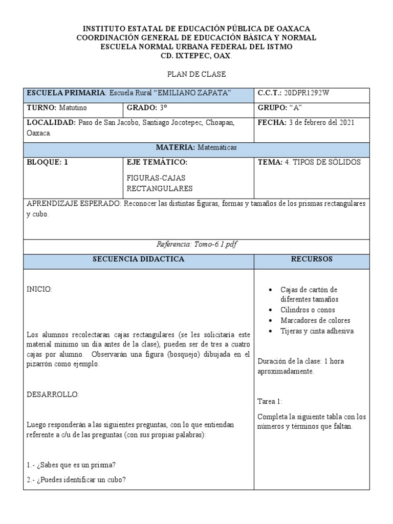 Clase de Aritmética: Prismas y Cuerpos | PDF | Educación primaria ...