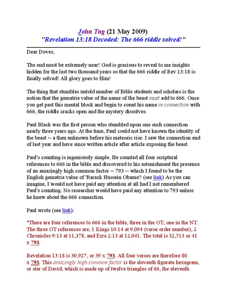 How To Compute 666 | PDF | Number Of The Beast | Bible