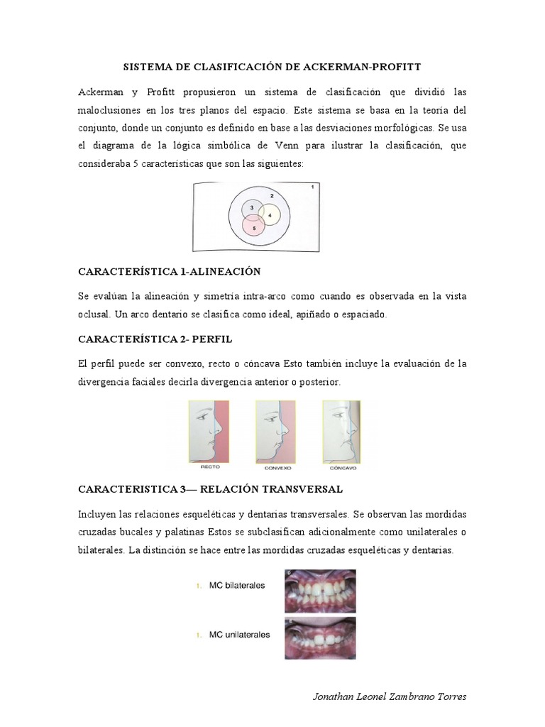 Clasificación de Maloclusiones Ackerman-Proffit | PDF | Enseñanza de ...