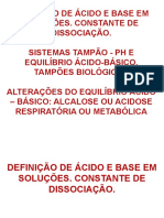 Aula 5 - Tampão, Ácidos e Bases, PH, Equilibrio Acido - Base