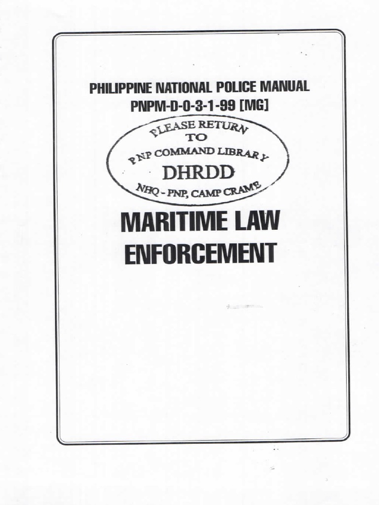 PNP Manual On Maritime Law Enforcement (Published) PDF