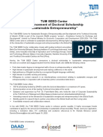 TUM SEED Center Announcement Doctoral Scholarship Sustainable Entrepreneurship 2020-07-02