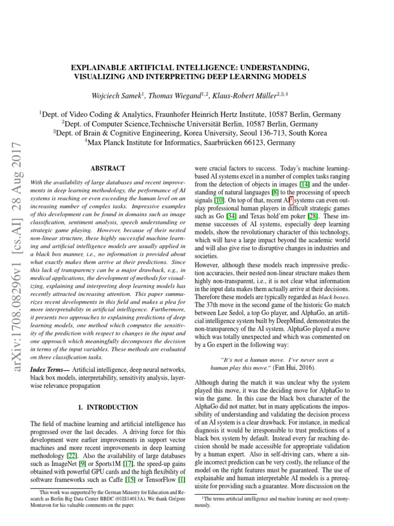 Explanaible AI Understanding Visualizing and Interpreting | PDF ...
