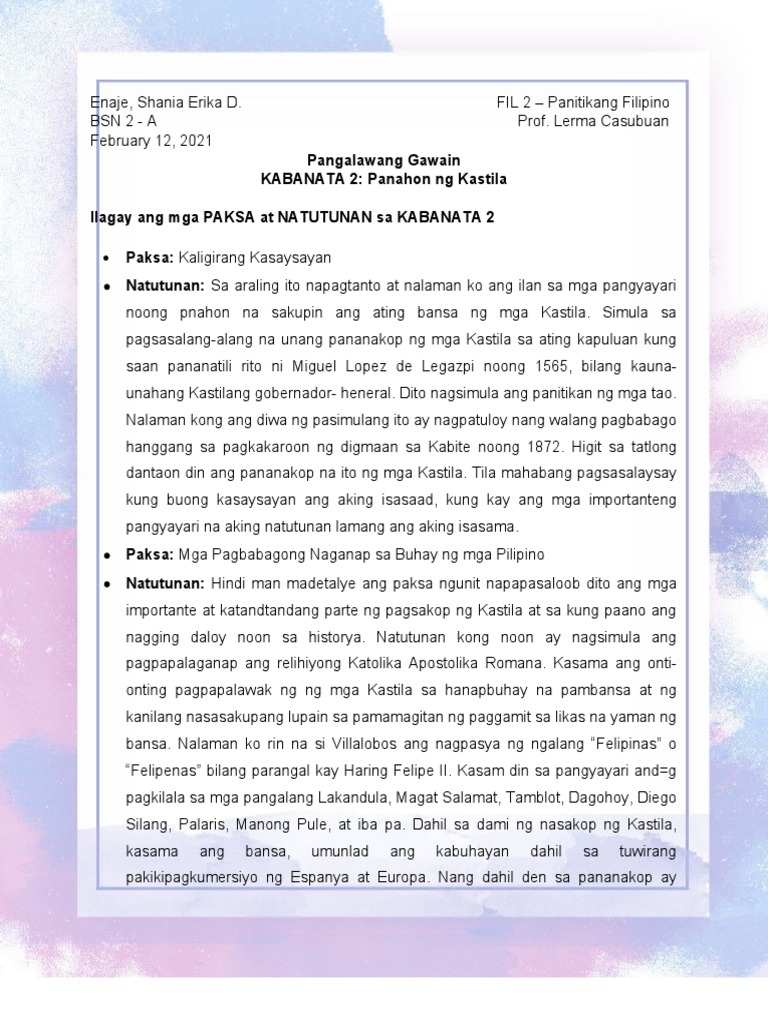 Filipino Kabanata 2 | PDF