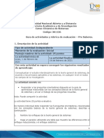 Guía de Actividades y Rúbrica de Evaluación - Pre Saberes