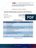 Matriz MBA em Contabilidade Aplicada ao Setor Público