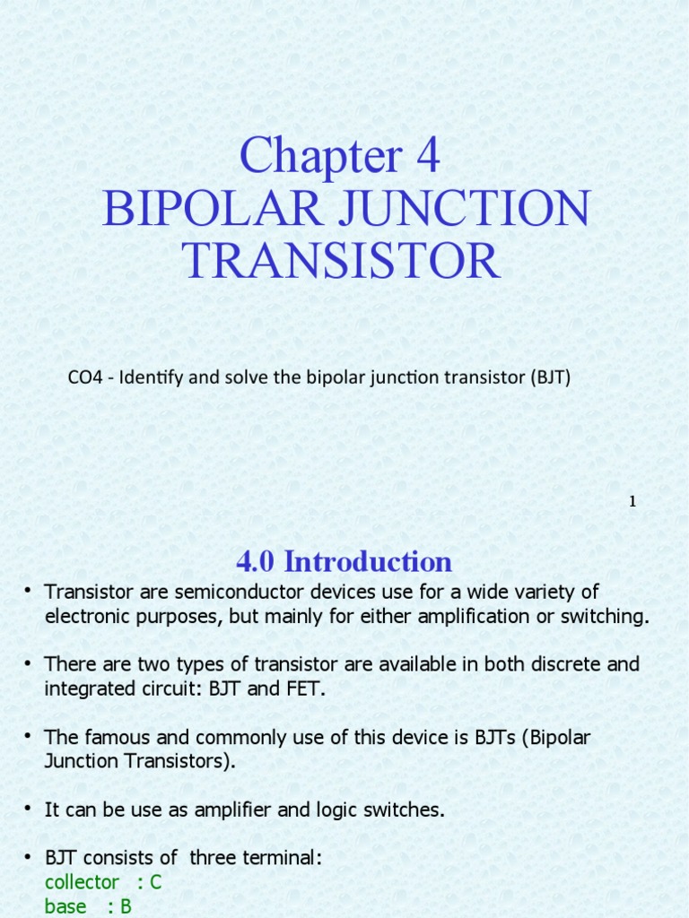 Bipolar Junction Transistor PDF Bipolar Junction Transistor