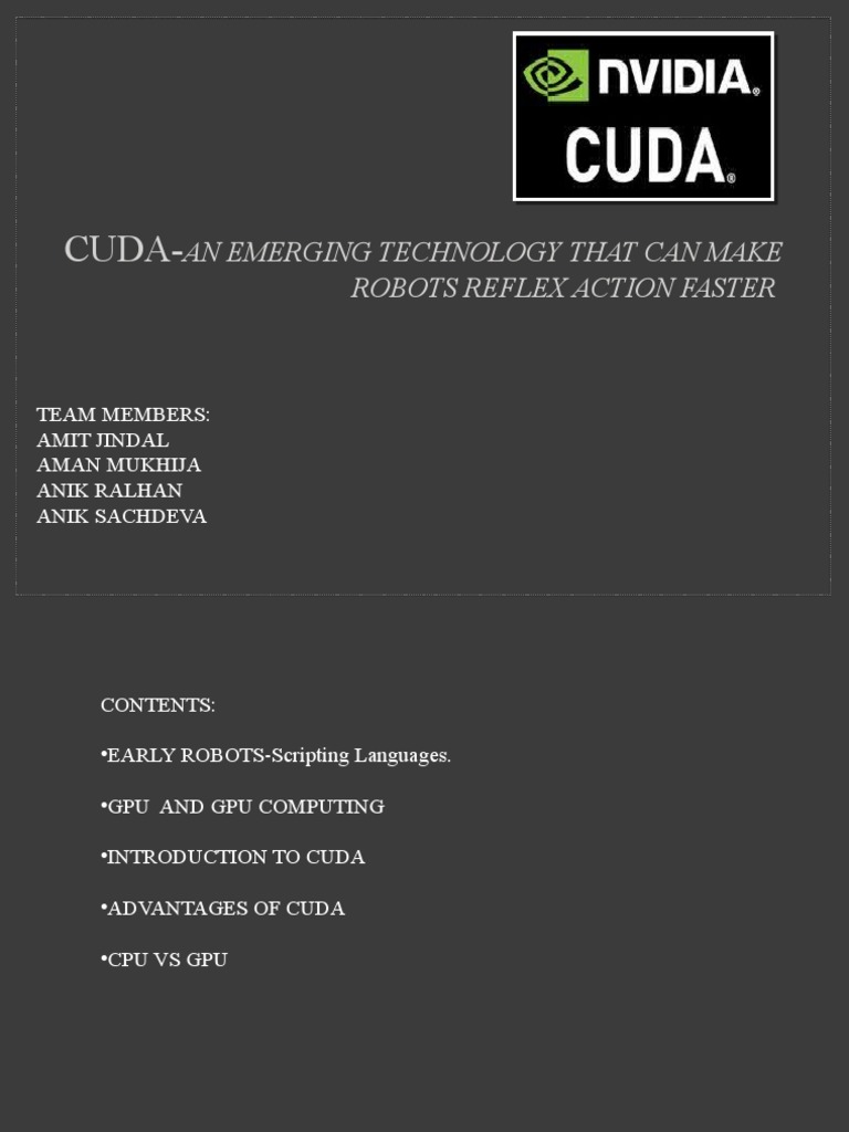 CUDA: Enhancing Robot Reflexes | PDF | Graphics Processing Unit | Computing