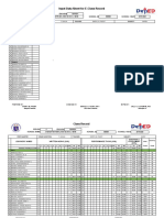 Input Data Sheet For E-Class Record: Region Division School Name School Id School Year