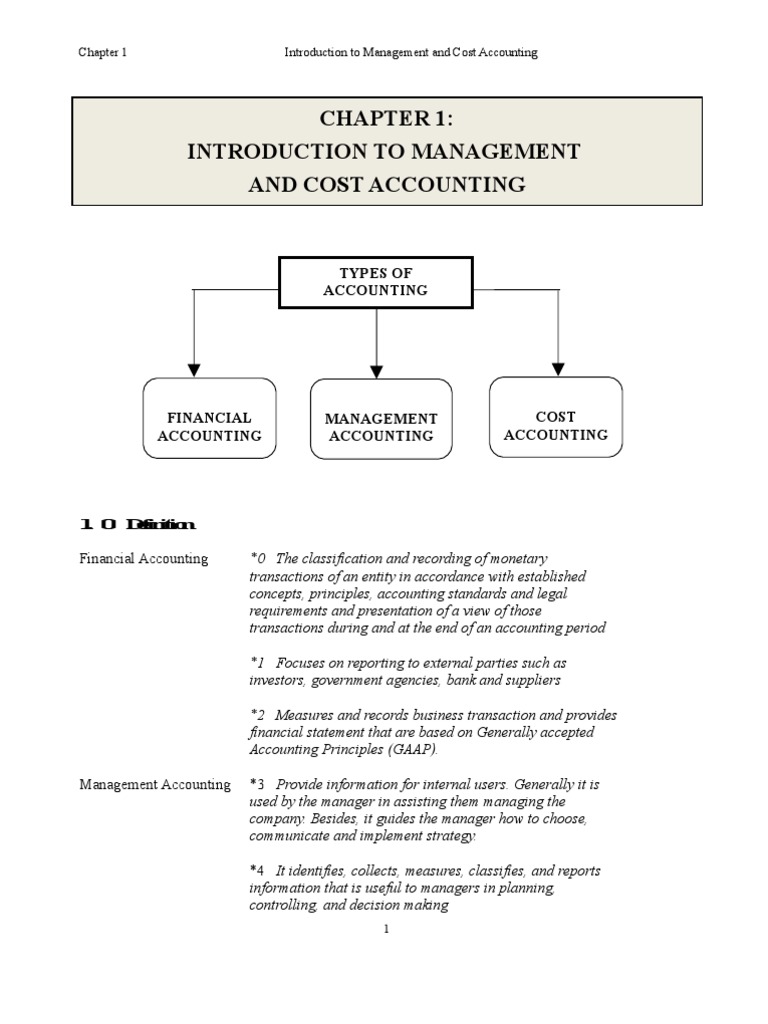 Management and Cost Accounting Overview | PDF | Cost Accounting ...