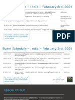 Event Schedule - India - February 3rd, 2021