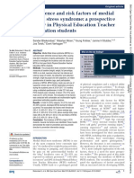 Incidence and Risk Factors of Medial Tibial Stress Syndrome: A Prospective Study in Physical Education Teacher Education Students