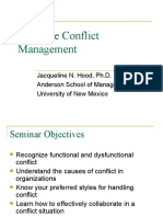 Effective Conflict Management: Jacqueline N. Hood, Ph.D. Anderson School of Management University of New Mexico