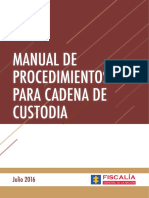 Manual de procedimientos para cadenas de custodia 2016