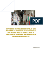 Listado de materiales reciclables FAS Panamá