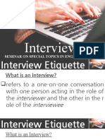 Etiquette For Interview