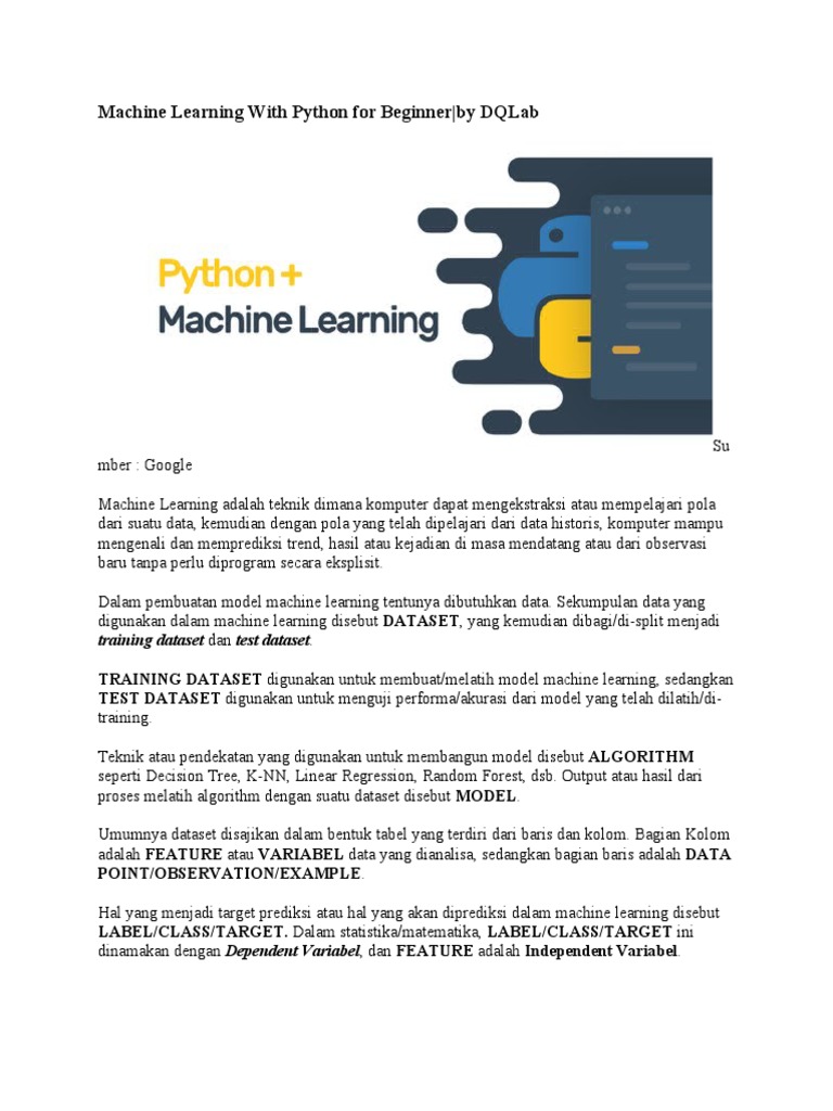 Machine Learning With Python For Beginner | PDF